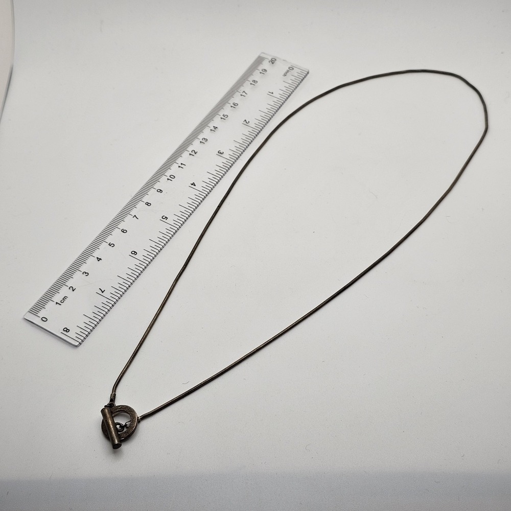 Vintage Mercedes Benz .925 Sterling Silver Bar & Toggle Necklace 15.5g